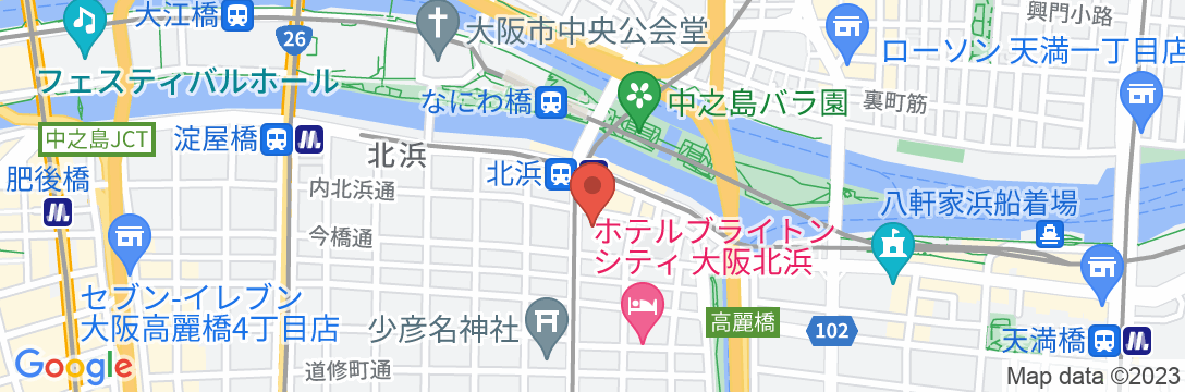 ザ ロイヤルパーク キャンバス 大阪北浜の地図