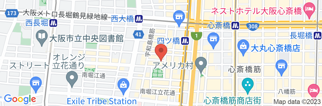 IMANO OSAKA SHINSAIBASHI HOSTELの地図