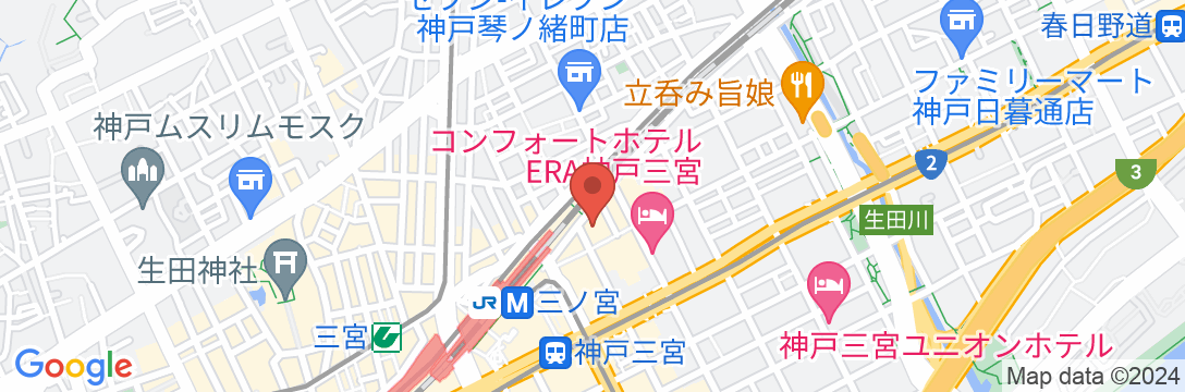 相鉄フレッサイン 神戸三宮の地図