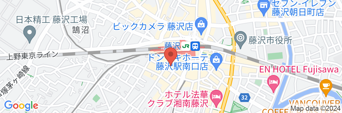 天然温泉 伝馬の湯 スーパーホテル湘南・藤沢駅南口の地図