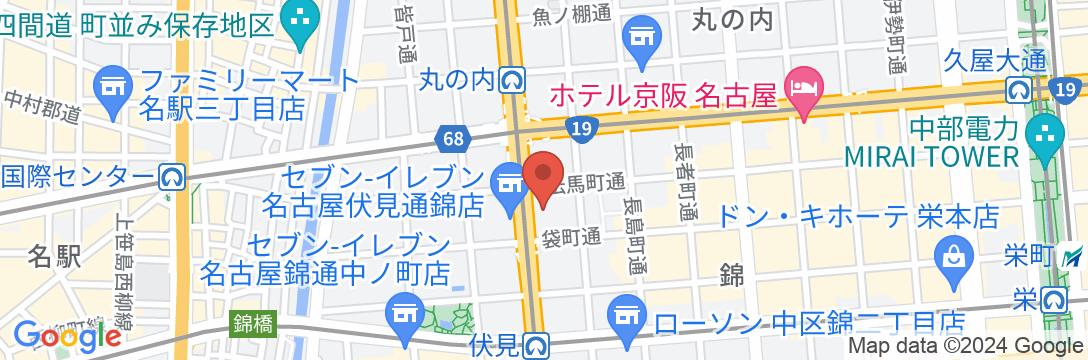 ホテル・アンドルームス名古屋伏見の地図