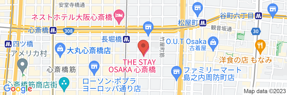 THE STAY OSAKA 心斎橋の地図
