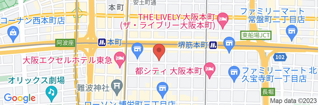 ホテルリブマックス大阪本町の地図