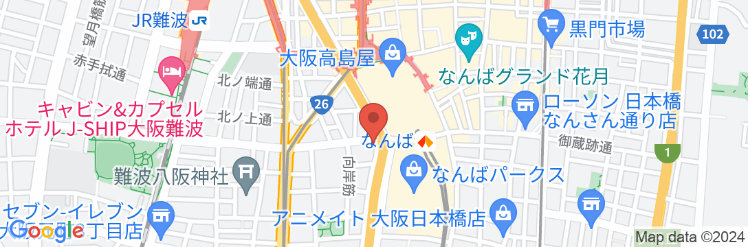 日和(ひより)ホテル大阪なんば駅前の地図