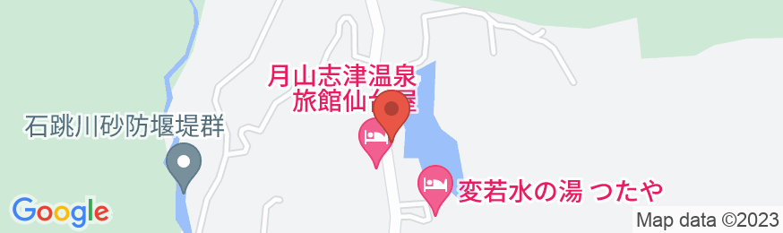 月山志津温泉 湖畔の宿五色亭の地図
