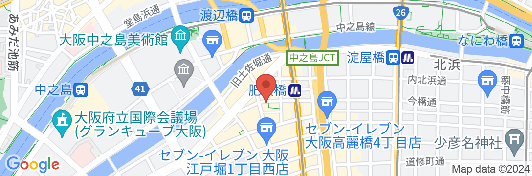 ホテルメルディア大阪肥後橋の地図