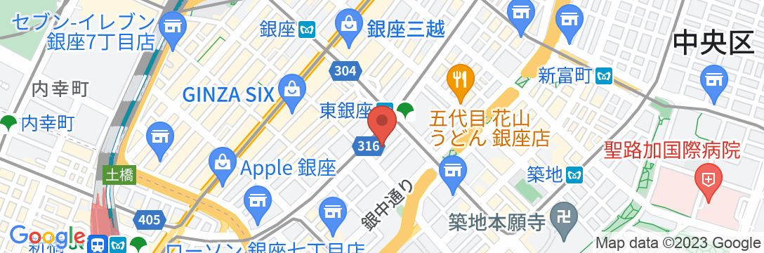 三井ガーデンホテル銀座五丁目の地図