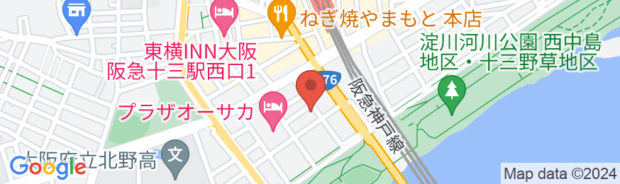 東横INN大阪阪急十三駅西口2の地図