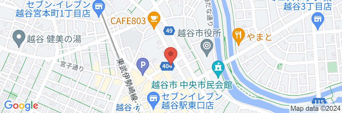 ビジネスホテル岡本 越谷店の地図