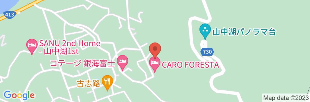 ペットと泊まるホテル CARO FORESTA ELFOの地図