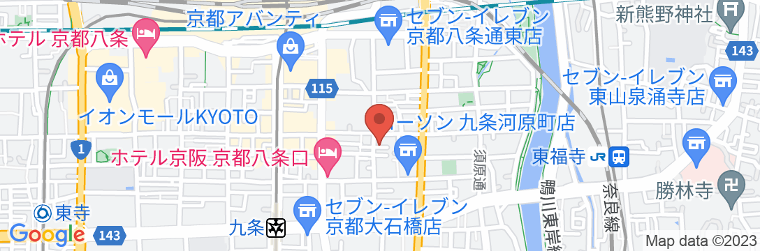 奏 京都八条口の地図