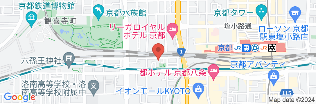 京都駅徒歩5分 MAX3PPL FREE WIFI/民泊【Vacation STAY提供】の地図