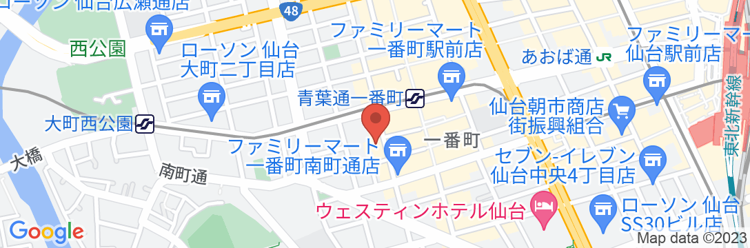 ホテルパールシティ仙台の地図