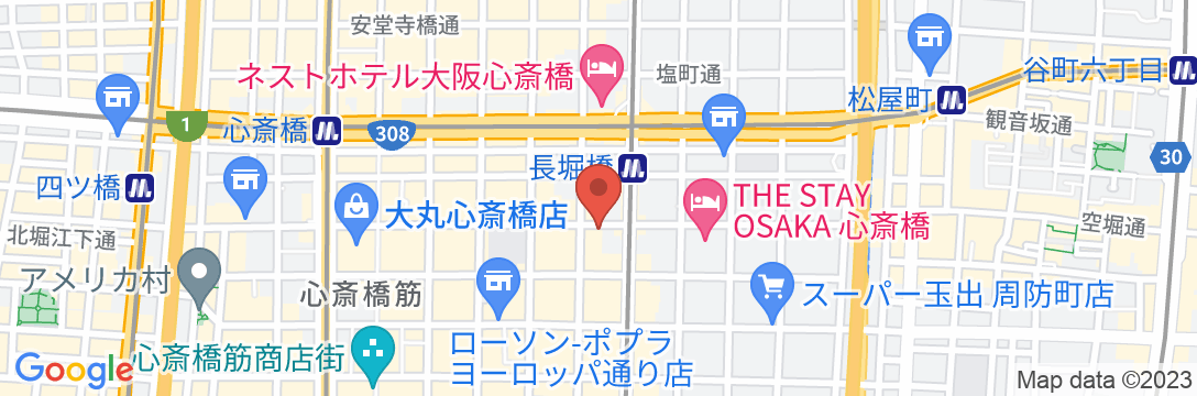 今昔荘 心斎橋 空庭檜風呂邸【Vacation STAY提供】の地図