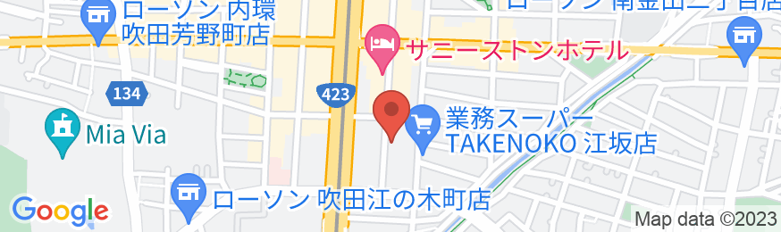 スーパーホテル御堂筋線・江坂の地図