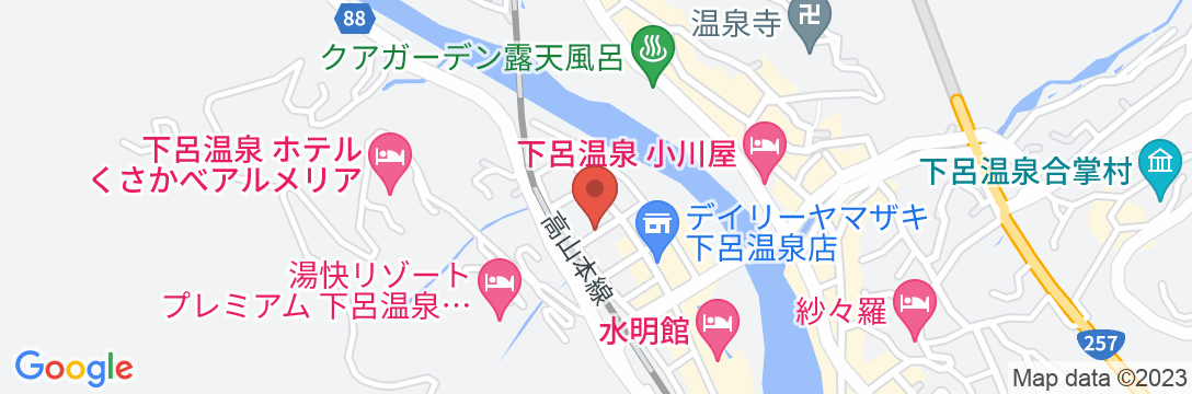 下呂温泉 観光ホテル湯本館の地図