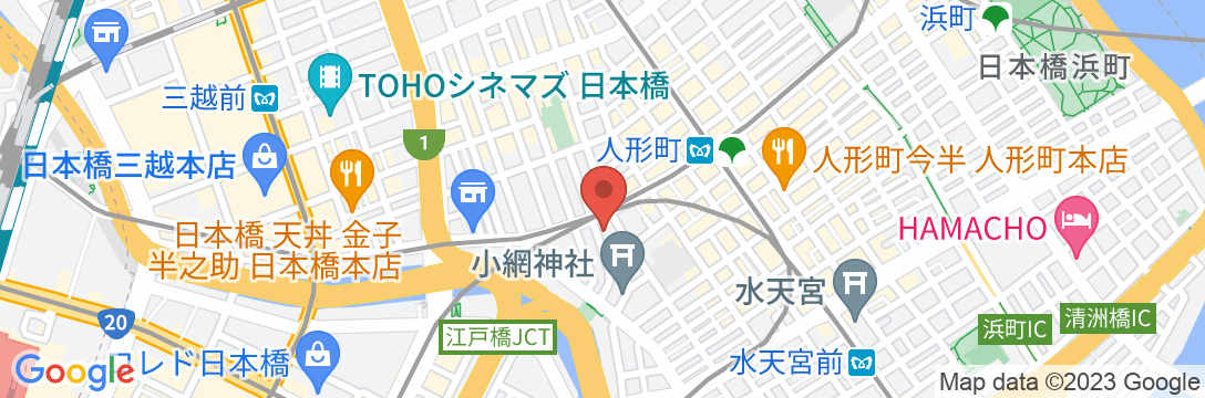 ヴィアインプライム日本橋人形町(JR西日本グループ)の地図