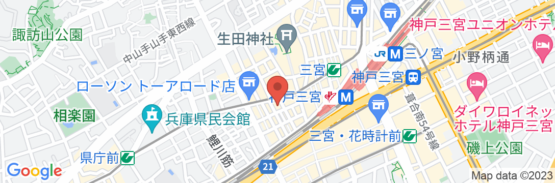 神戸レディススパの地図