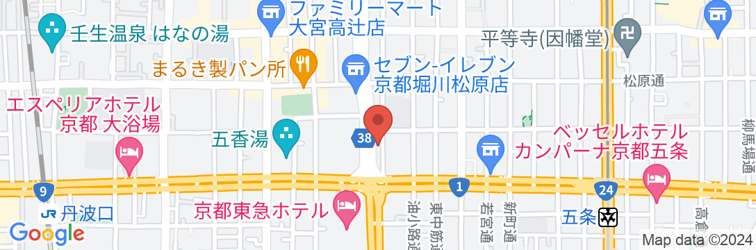 アーバンホテル京都五条プレミアムの地図