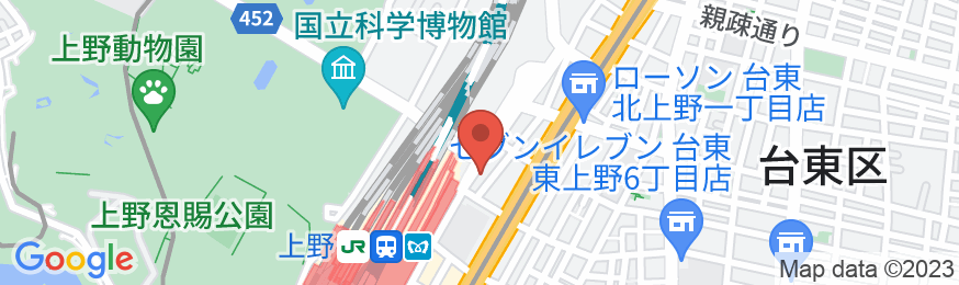 グリッズ 東京 上野駅前 ホテル&ホステルの地図