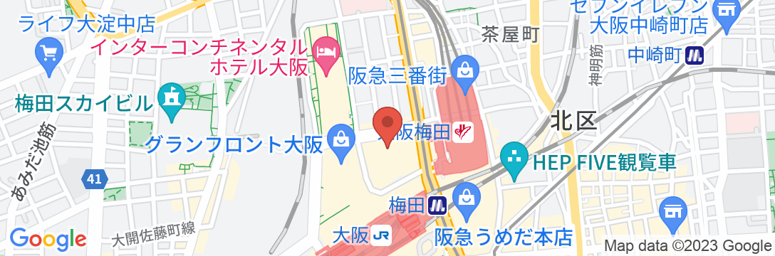 ホテル阪急レスパイア大阪の地図