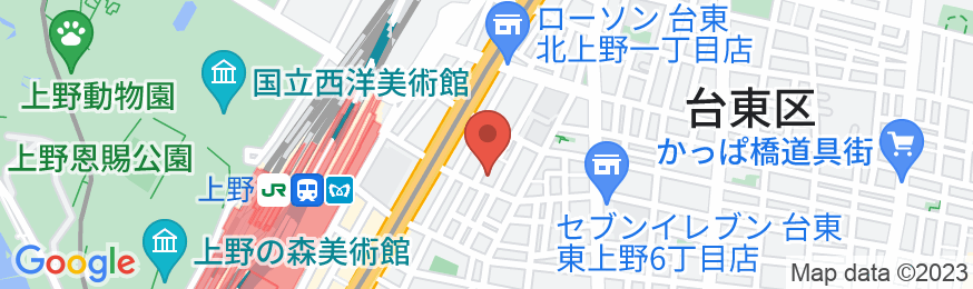 ホテル泊屋 上野の地図