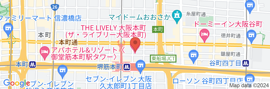 ザ・ライブリー大阪本町(THE LIVELY 大阪本町)の地図