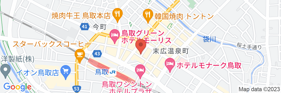 グリーンリッチホテル鳥取駅前 人工温泉・二股湯の華の地図