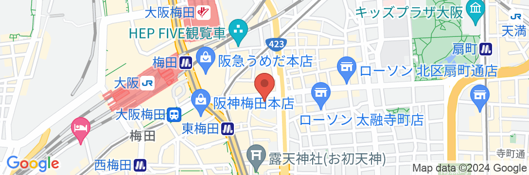 ホテル ドンルクール 大阪梅田の地図
