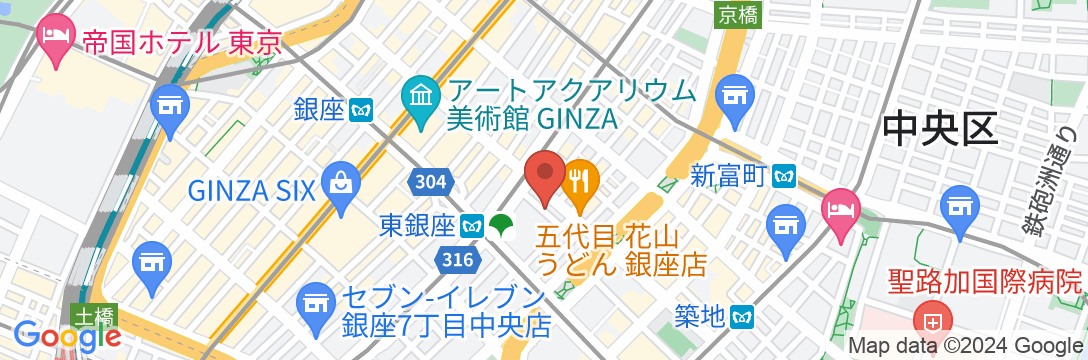 クインテッサホテル東京銀座の地図
