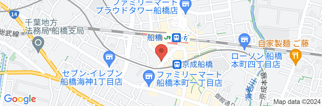 レオ癒カプセルホテル 船橋店の地図