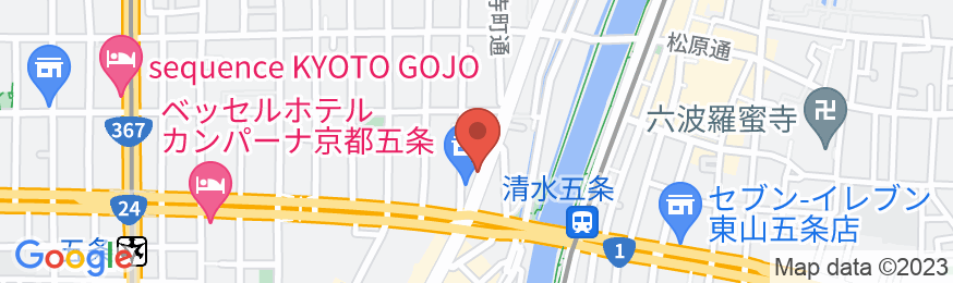ホテルアマネク京都河原町五条「四季の湯」の地図