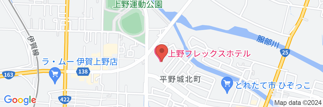 上野フレックスホテルの地図
