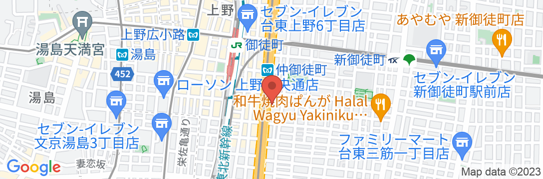 hotel MONday Premium 上野御徒町の地図