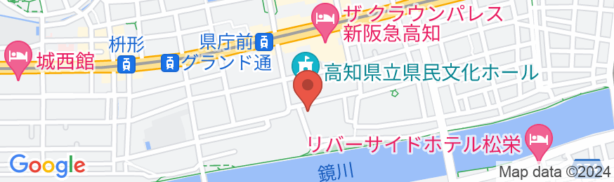 高知城下の天然温泉 三翠園(さんすいえん)の地図
