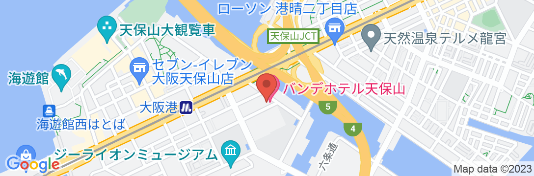 バンデホテル天保山東の地図