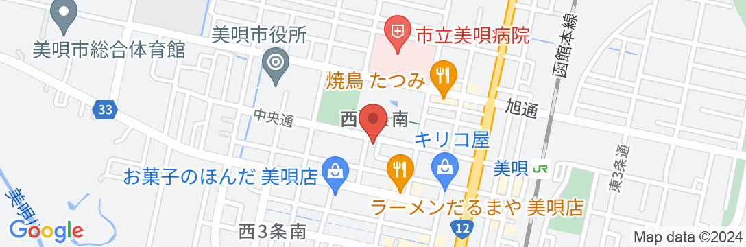 美唄ホテル スエヒロ<北海道美唄市>の地図