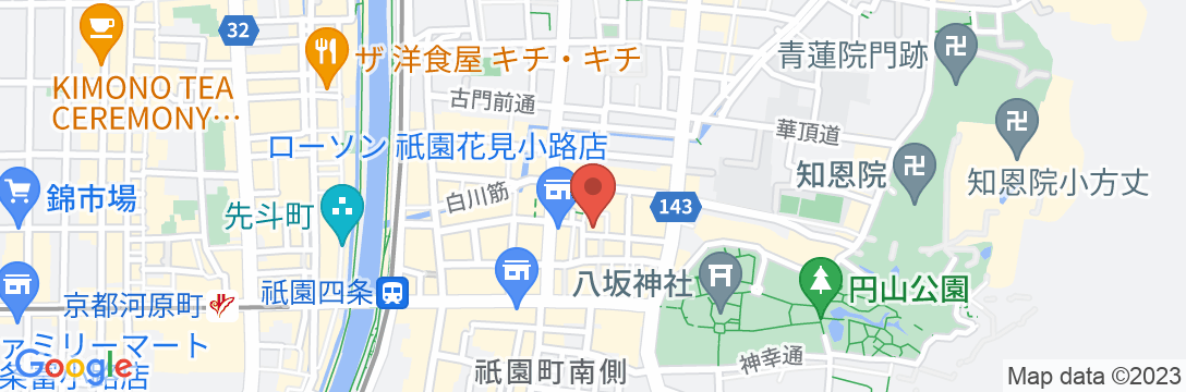 yoin hotel kyoto gionの地図