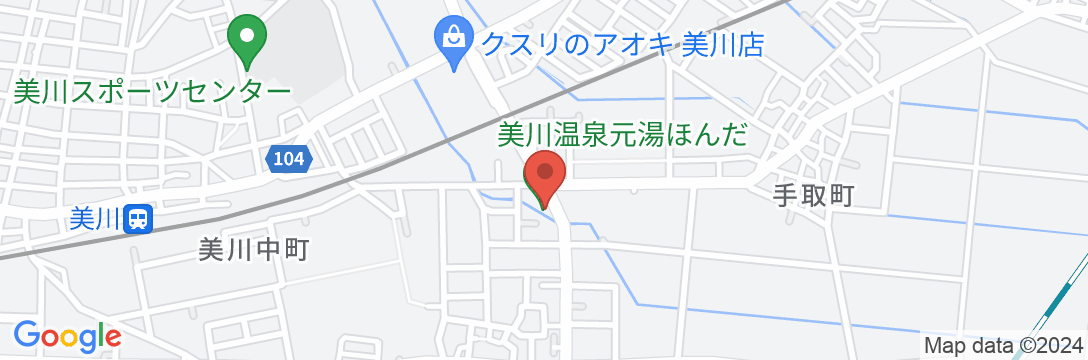 美川温泉 元湯 ほんだの地図