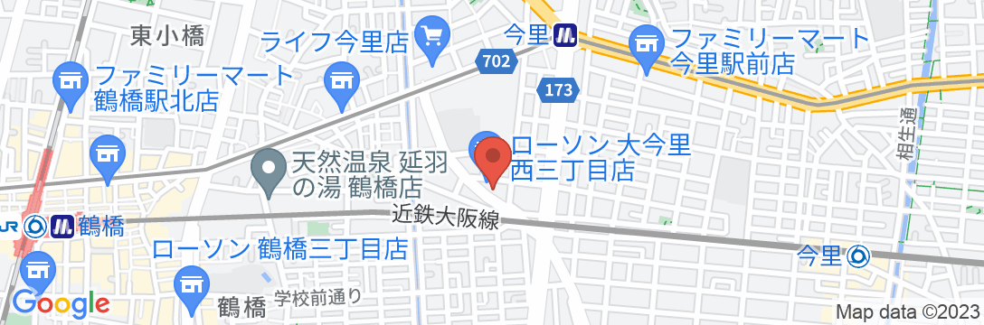 大阪宿屋ゲストハウスオアシスの地図