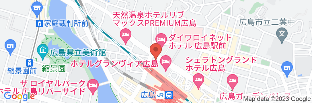 ヴィアインプライム広島新幹線口<紅葉の湯>(JR西日本グループ)の地図