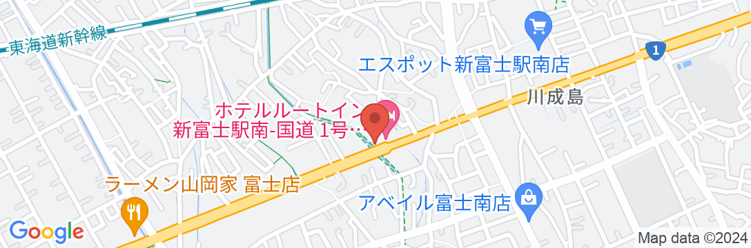 ホテルルートイン新富士駅南‐国道1号バイパス沿‐の地図