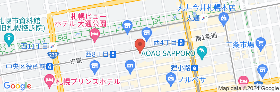 KOKO HOTEL 札幌大通(旧フィーノホテル札幌大通)の地図