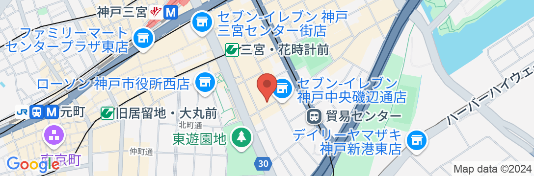 東横INN神戸三ノ宮駅市役所前の地図