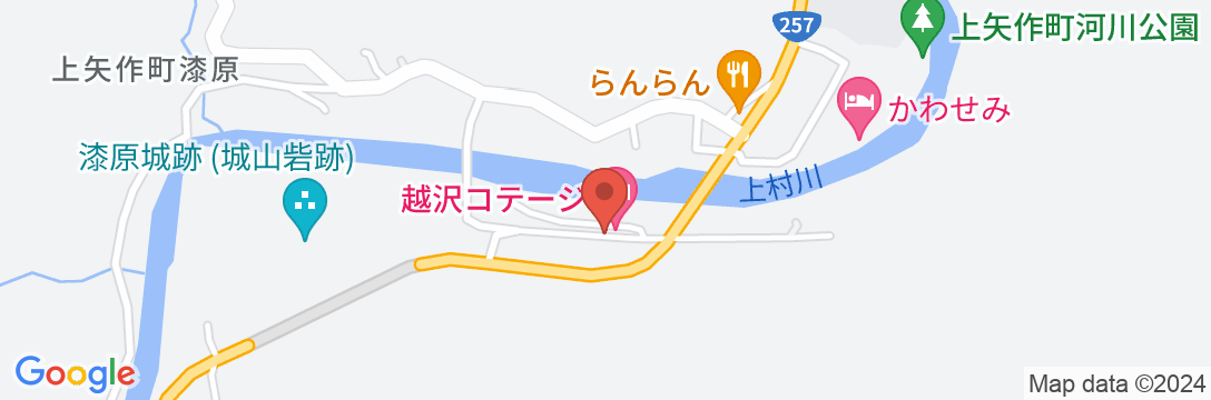 越沢コテージの地図