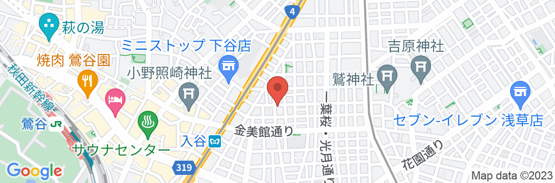 Minn上野入谷の地図