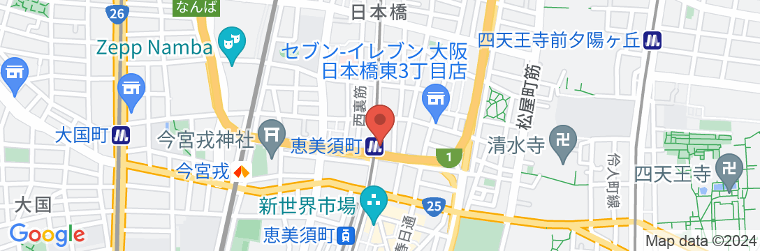 アパホテル〈なんば南 恵美須町駅〉(新世界)の地図