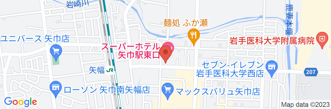 天然温泉 百万石の湯 スーパーホテル矢巾駅東口の地図