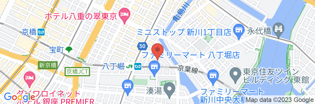 イチホテル東京八丁堀の地図