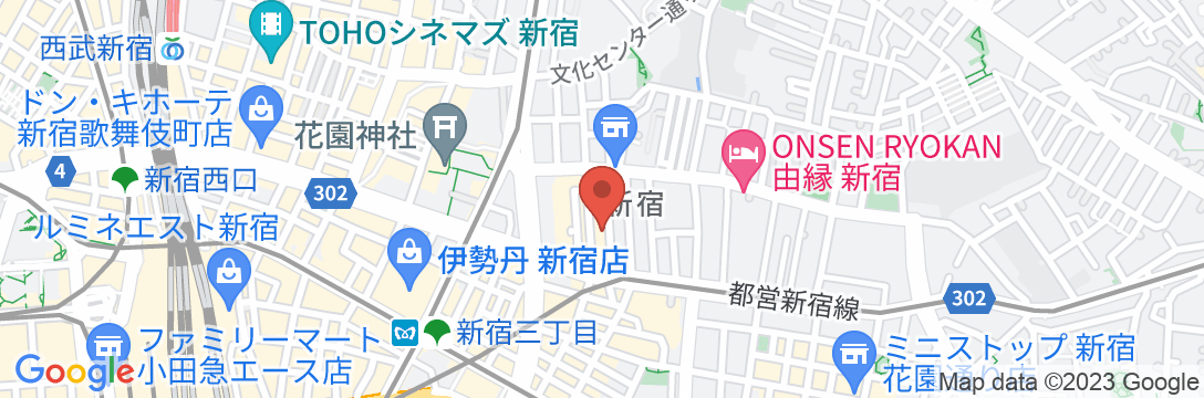 エヴァーグリーンホテル新宿リュクスの地図